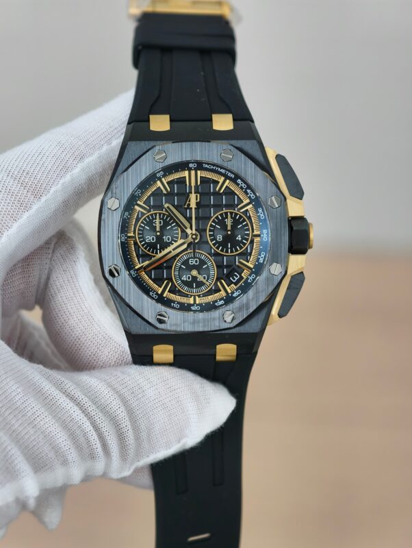 Audemars Piguet Royal Oak Offshore 26420CE 黑色陶瓷 黃金 黑色錶盤 超級克隆 DDF 43mm（Free Sprung） 復刻腕錶實拍 - 第 1 / 1 張
