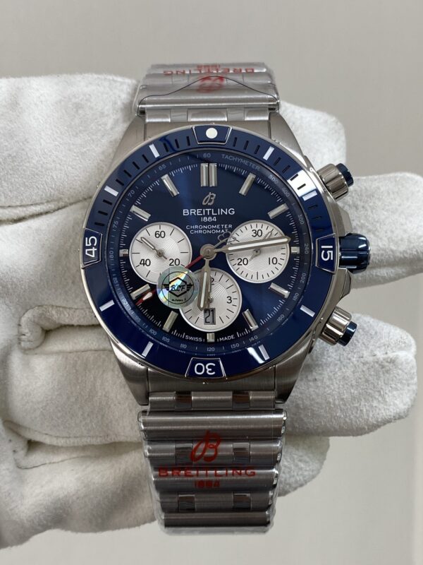Breitling Super Chronomat B01 AB0136161C1A1 藍色錶盤 頂級復刻 BLF 44mm 復刻腕錶實拍 - 第 1 / 1 張