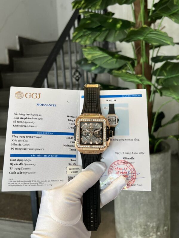 Hublot Square Bang King Gold 客製 莫桑石錶圈 頂級復刻 42mm 復刻腕錶實拍 - 第 1 / 1 張