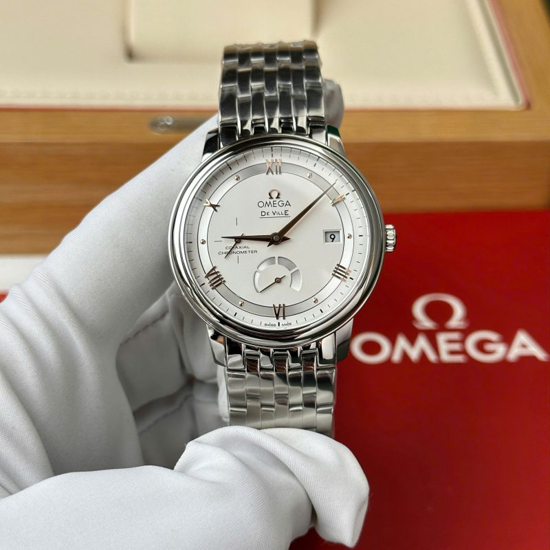 Omega De Ville Prestige 動力儲存 銀色錶盤 不鏽鋼鍊帶 頂級復刻 39.5mm 復刻腕錶實拍 - 第 1 / 1 張